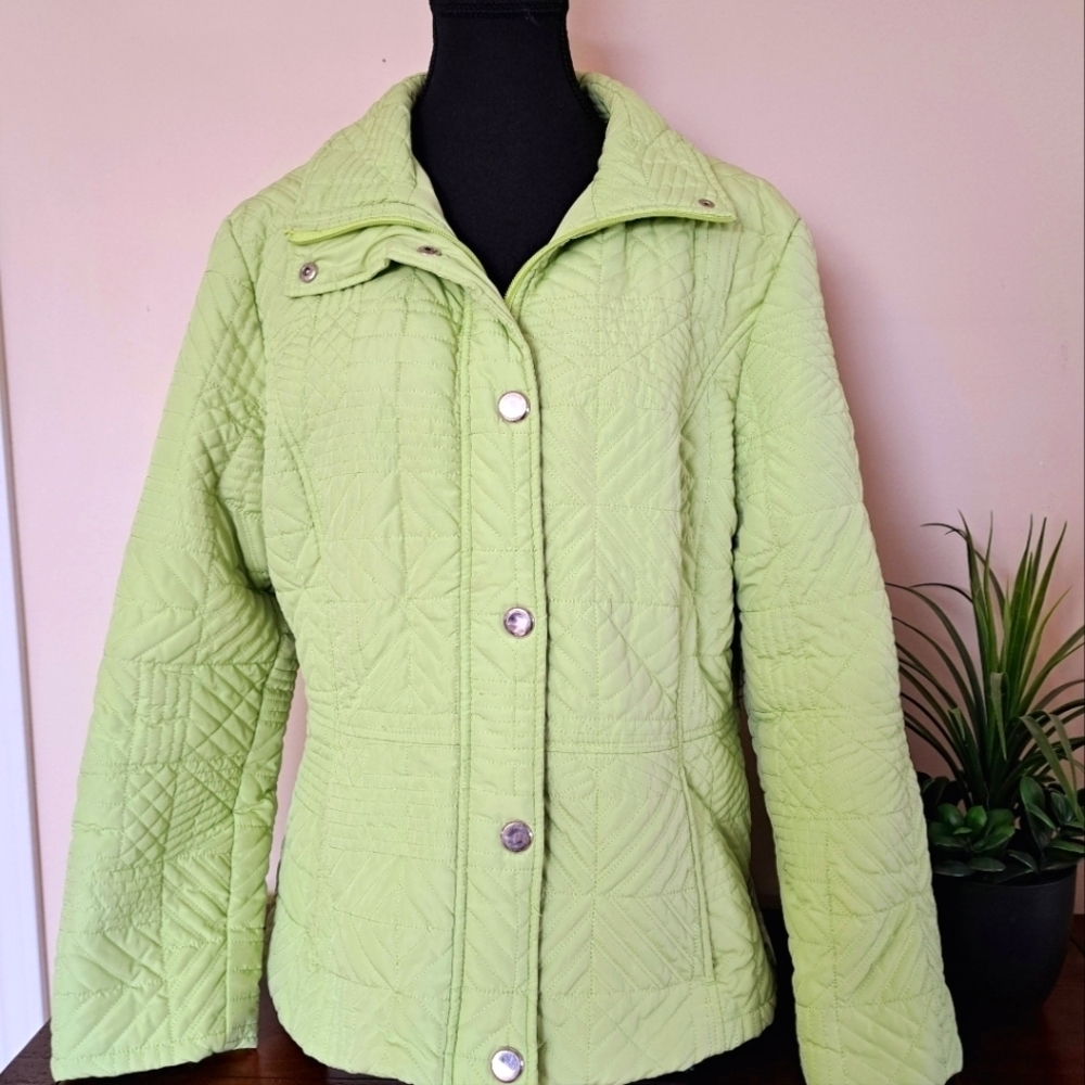 Weatherproof Garment Company Quilted Jacket Women's Large Green Coat